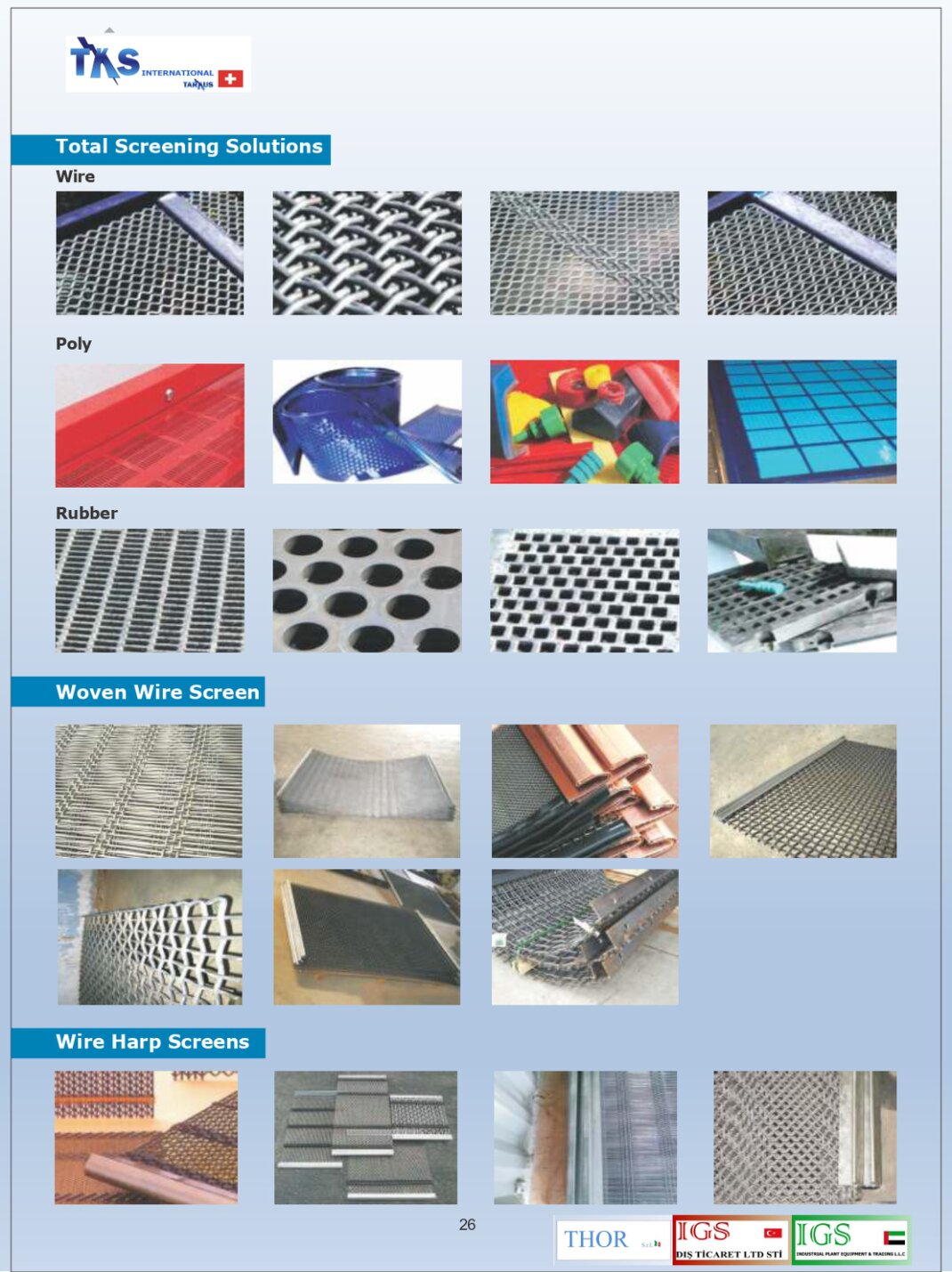 Woven Wire Screen, Wire Harp Screens